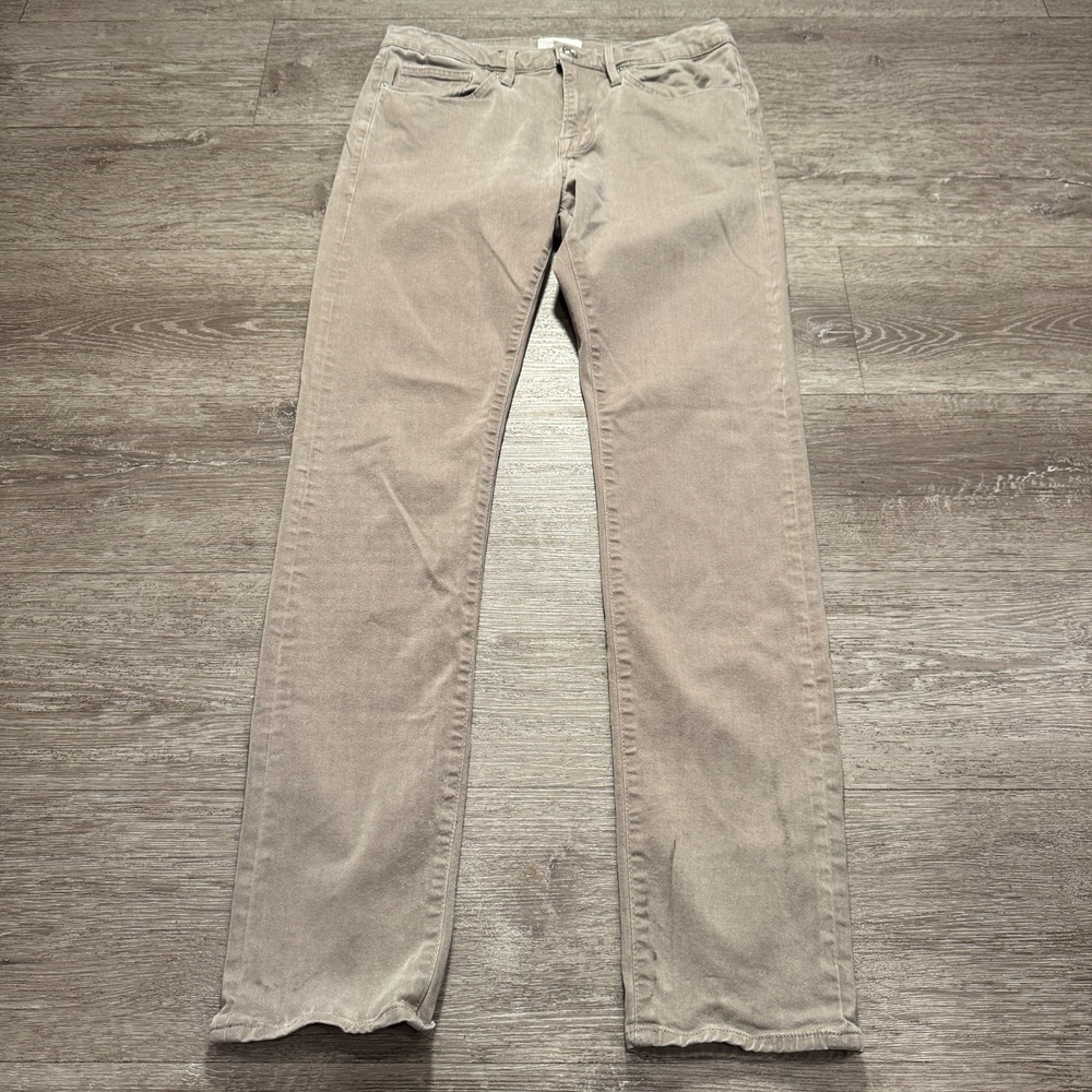 Frame Pants Mens 32 Beige Slim Straight L'homme Lyocell Rayon Blend Casual 32x32